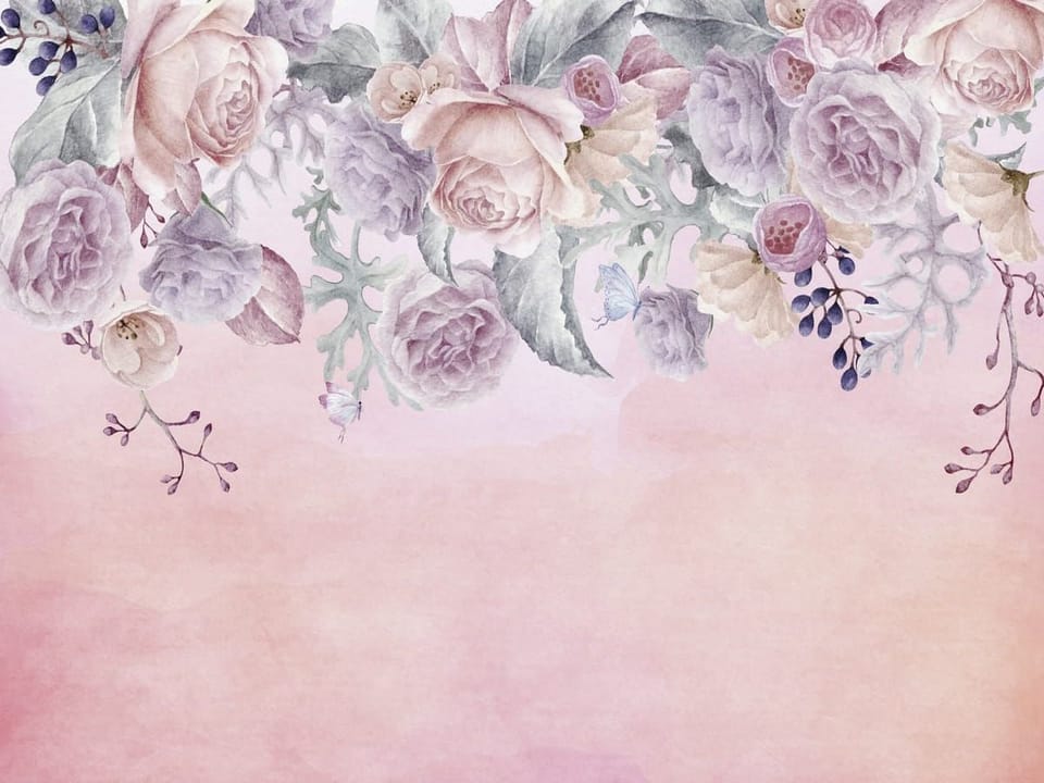 Fototapeta Pastelowe róże i zielone liście