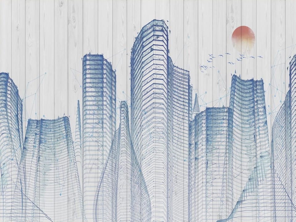 Fototapeta Nowoczesne szkice wieżowców