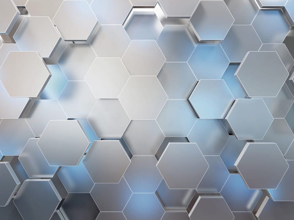 Fototapeta Trójwymiarowe heksagonalne struktury