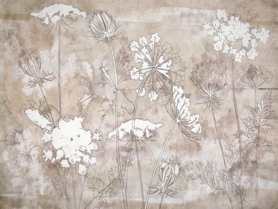 Fototapeta Delikatne kwiaty na beżowym tle