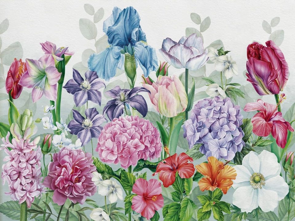 Fototapeta Egzotyczne kwiaty w ogrodzie