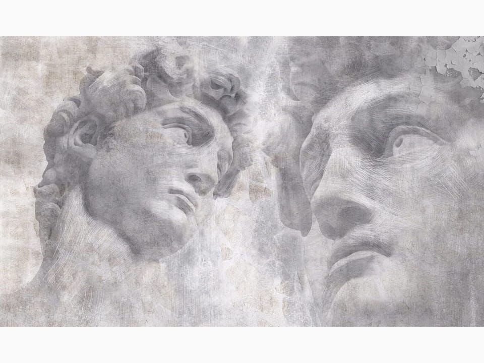 Fototapeta Marmurowe Popiersia w Szarościach