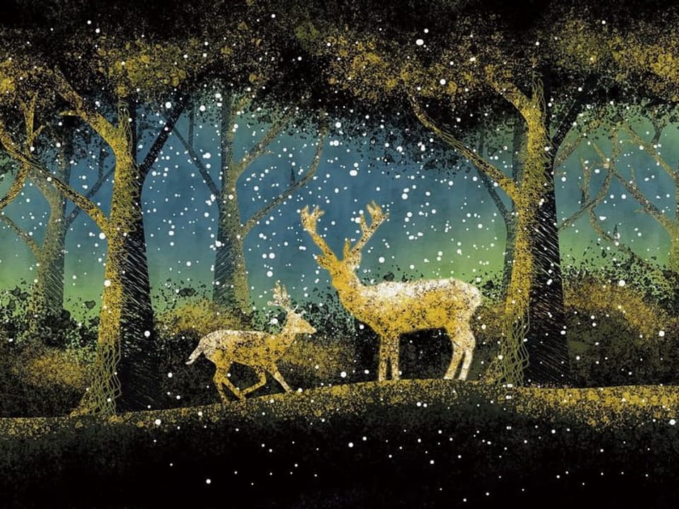 Fototapeta Jelenie zimą w lesie