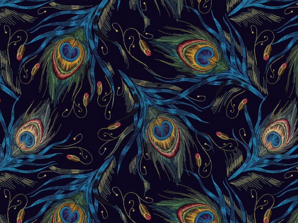 Fototapeta Paw w Złotych Ornamentach