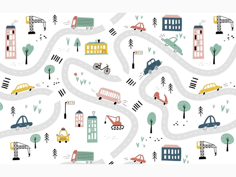 Fototapeta Dziecięce drogi i pojazdy
