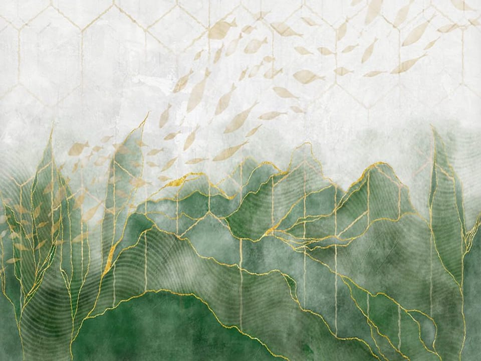 Fototapeta Abstrakcyjne zielone wzory i linie