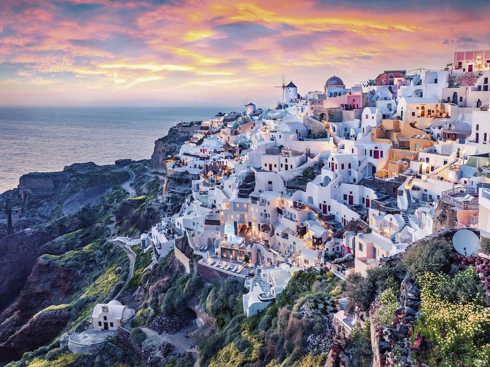 Fototapeta Białe budynki na wzgórzu