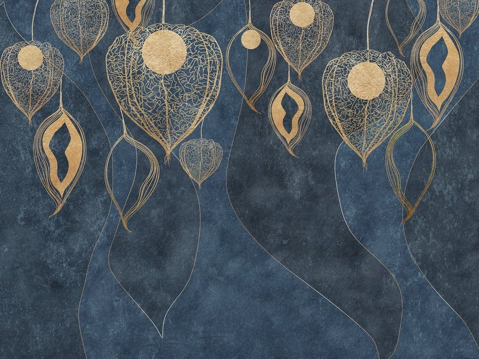 Fototapeta Złote kształty na ciemnym tle