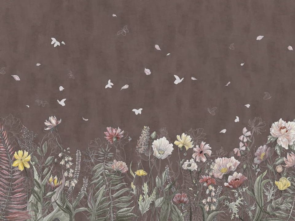 Fototapeta Kwiaty polne na ciemnym tle