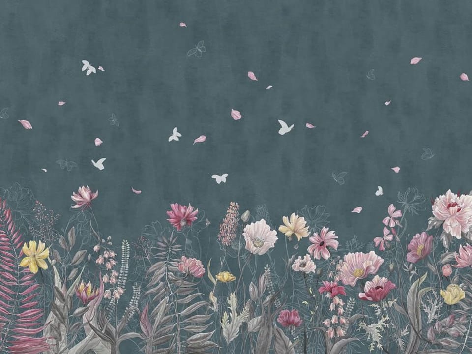 Fototapeta Kwiaty na tle ciemnego nieba