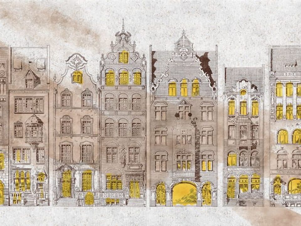 Fototapeta Zabytkowe kamienice z detalami