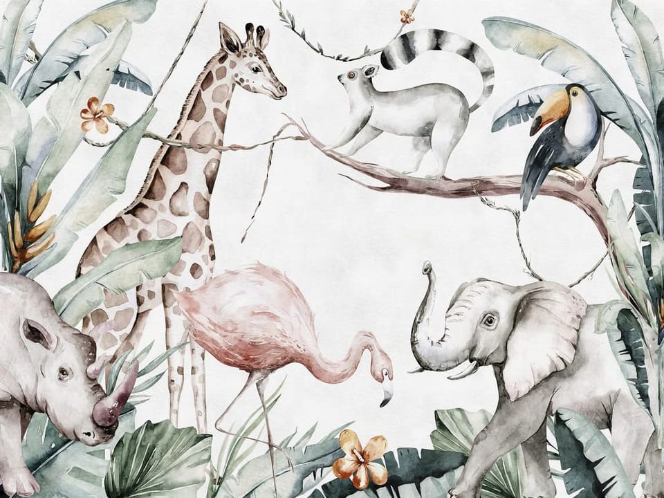 Fototapeta Zwierzęta w tropikalnym otoczeniu