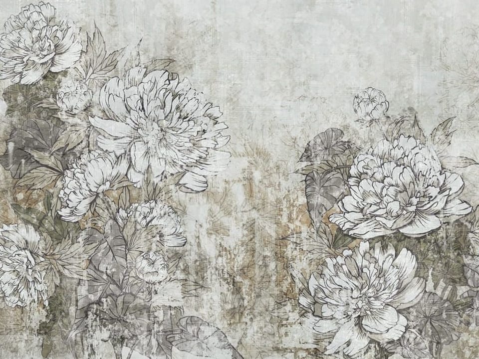 Fototapeta Piwonie w stylu vintage