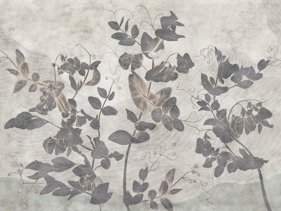 Fototapeta Roślinne pnącza na teksturowanym tle