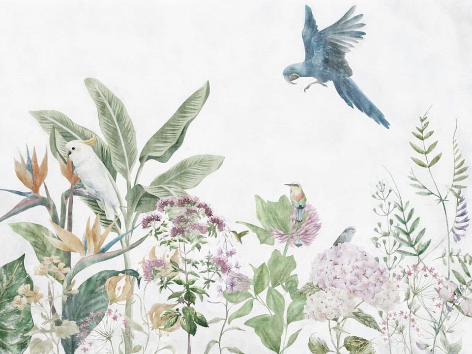 Fototapeta Tropikalne Liście i Kwiaty