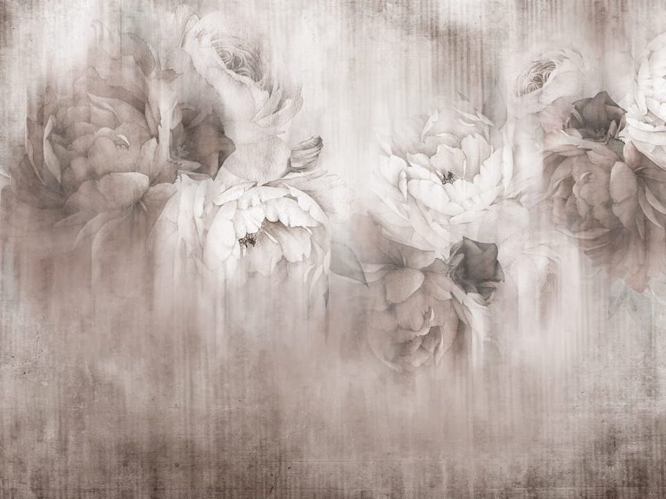 Fototapeta Pastelowe kwiaty na rozmytym tle