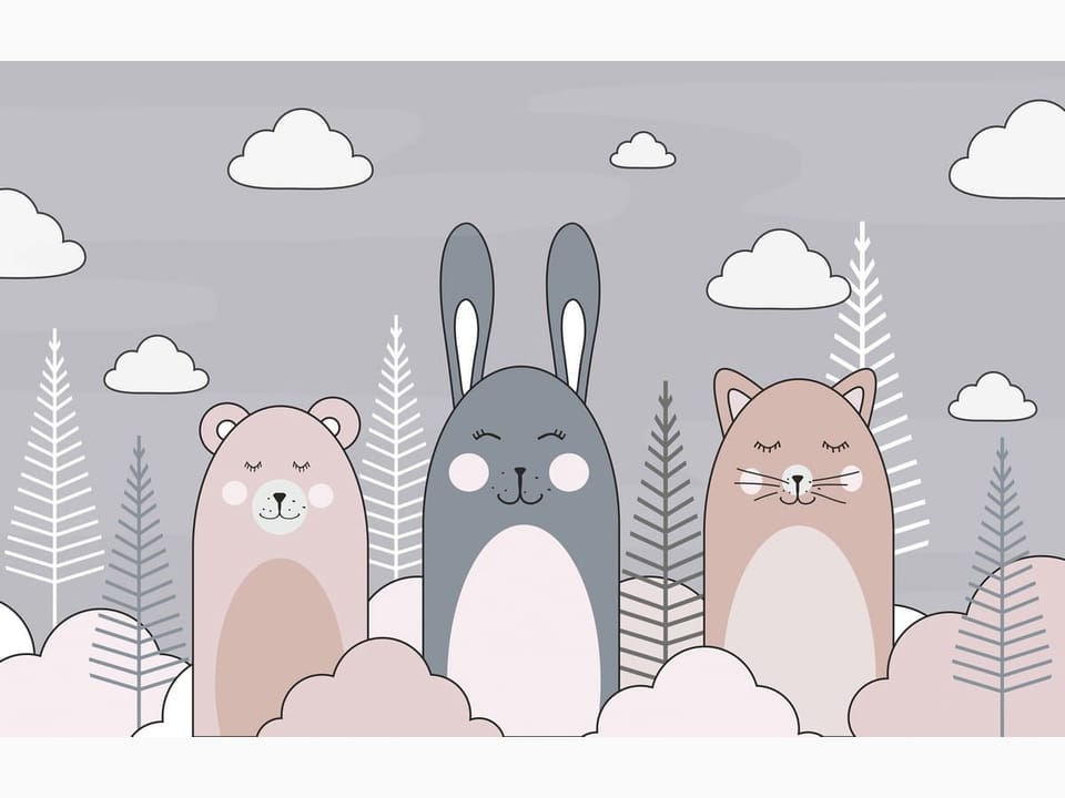 Fototapeta Uśmiechnięte zwierzęta w lesie