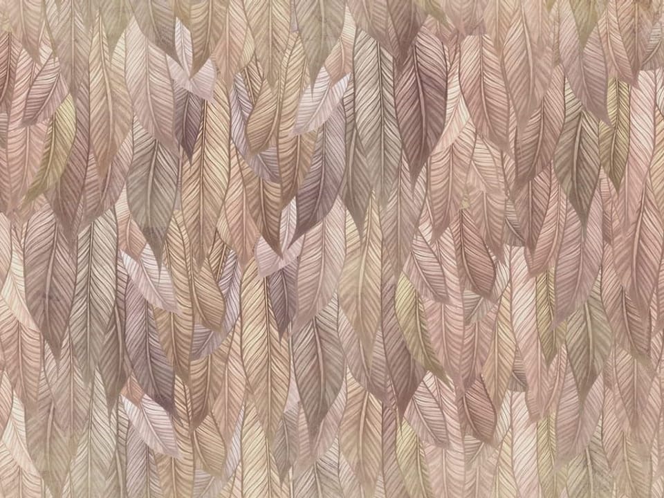 Fototapeta Wzór z liści w brązowych odcieniach