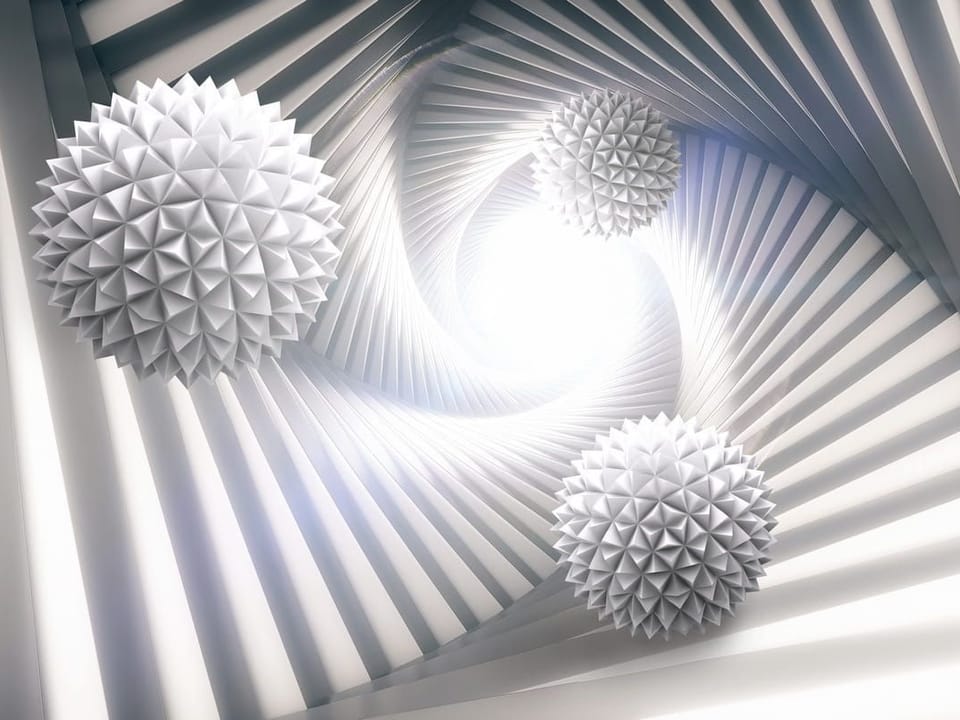 Fototapeta Geometryczne kule w tunelu 3D