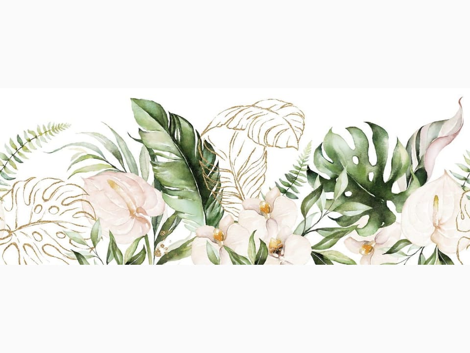 Fototapeta Kompozycja liści i kwiatów