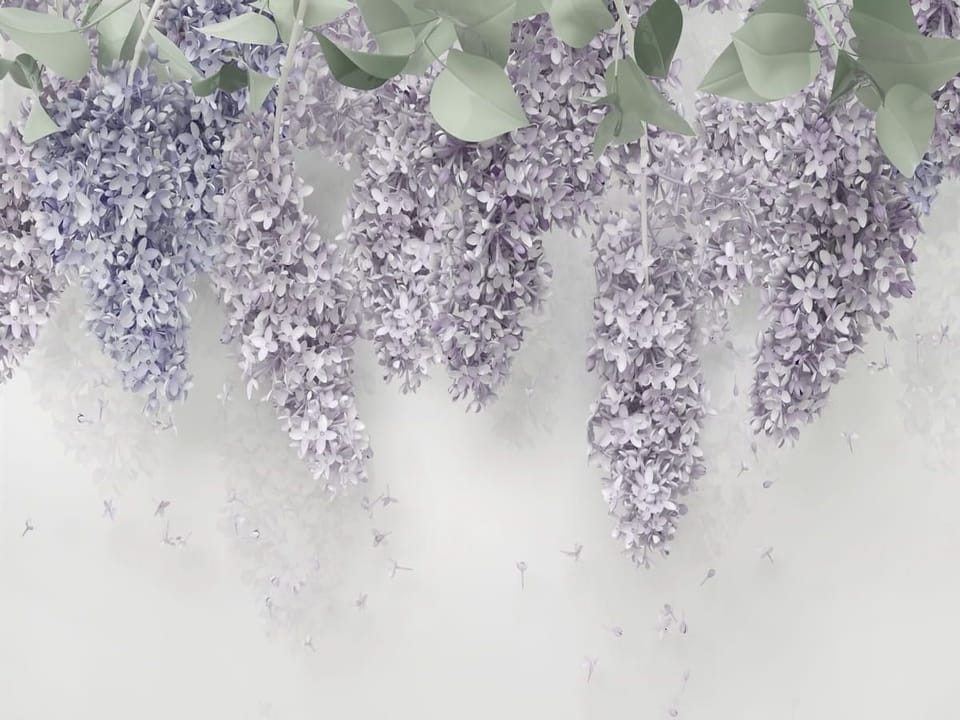 Fototapeta Egzotyczne kwiaty bzu z liśćmi