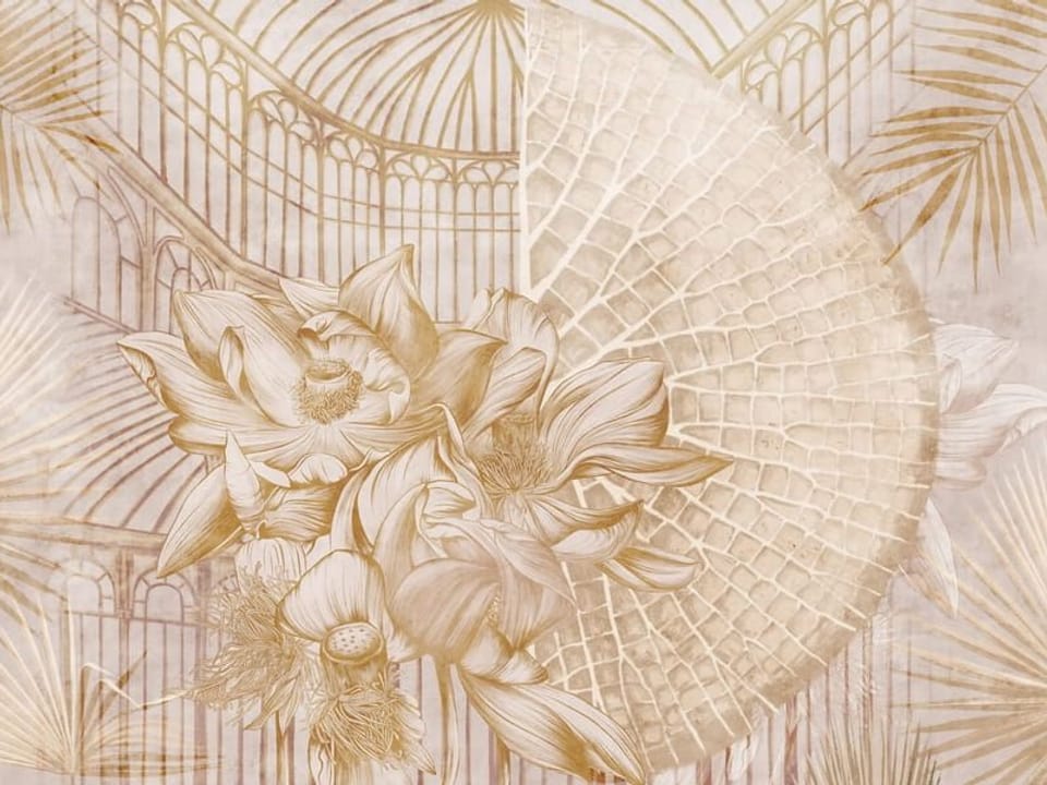 Fototapeta Kwiaty i Liście na Pastelowym Tle