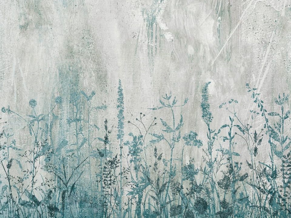 Fototapeta Polne kwiaty na tle ściany