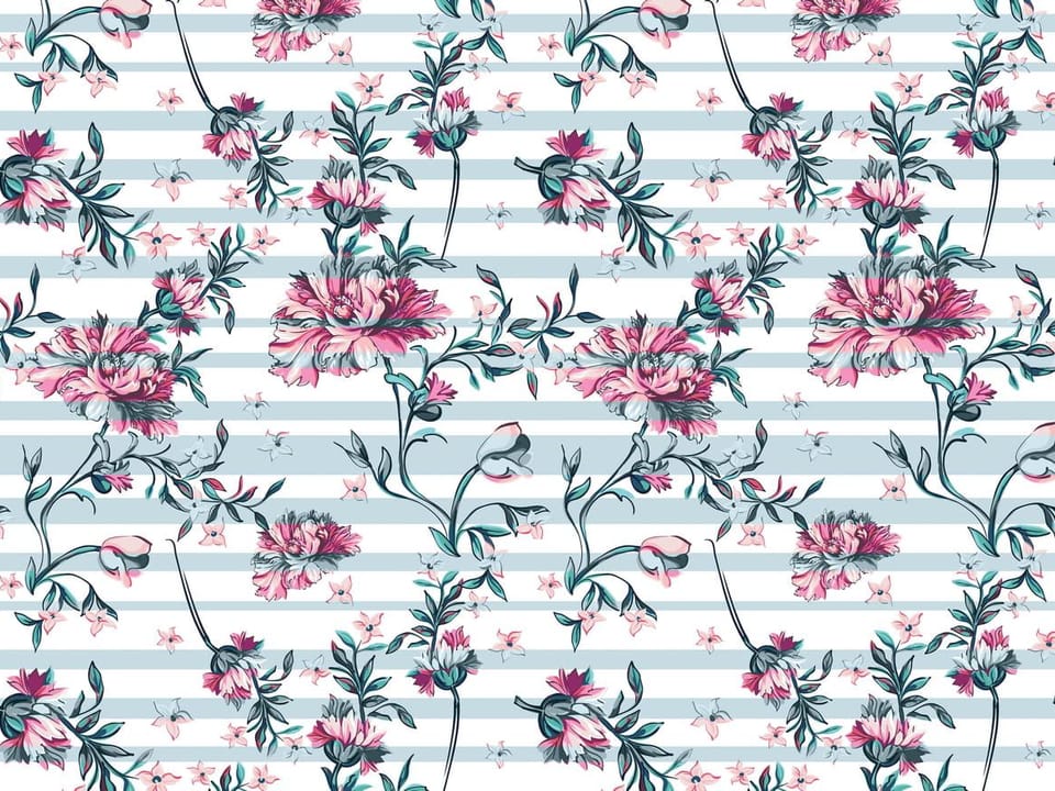 Fototapeta Kwiaty na paskowanym tle