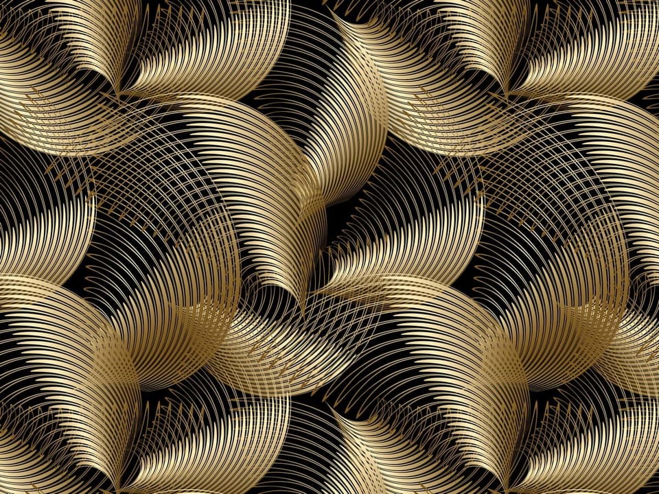 Fototapeta Złote wzory na czarnym tle