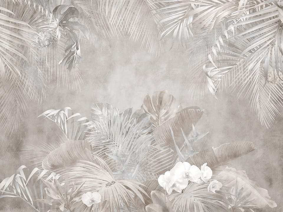 Fototapeta Tropikalne liście i orchidee