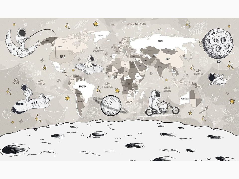 Fototapeta Astronauci na Mapie Świata