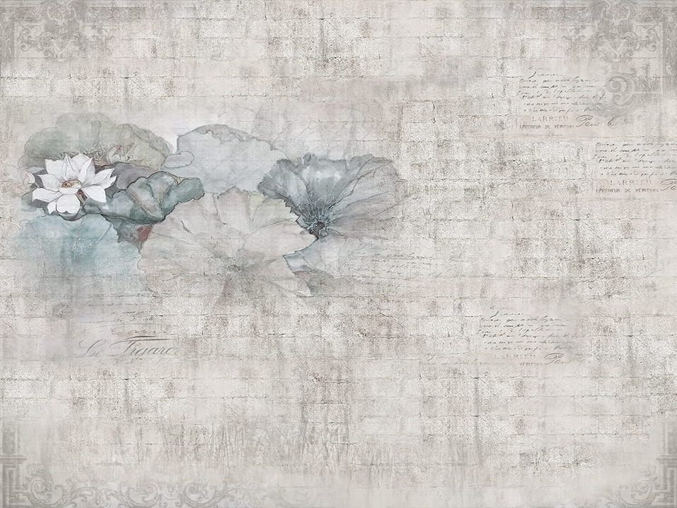 Fototapeta Lilie na tle tekstury muru