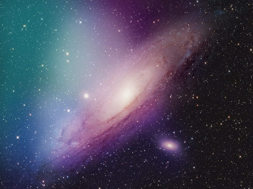 Fototapeta Galaktyka z kolorowymi mgławicami