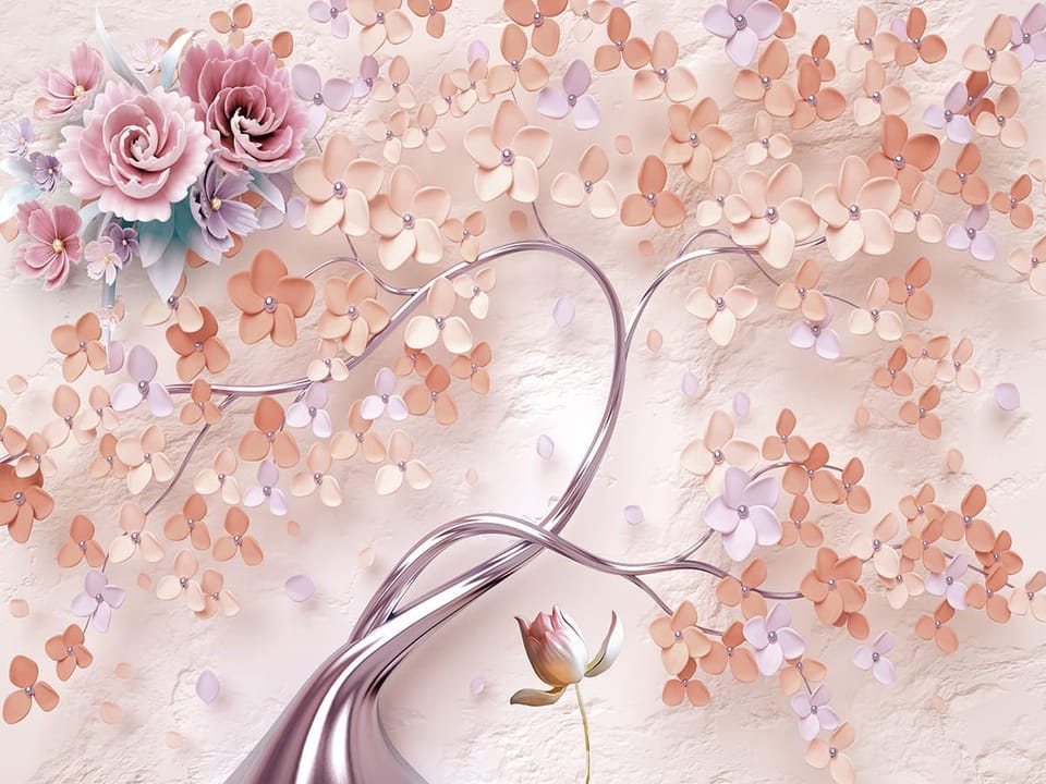 Fototapeta Kwiaty na Gałęziach Drzewa