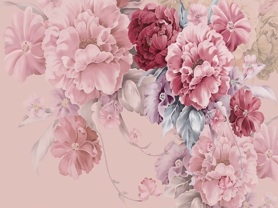 Fototapeta Bukiet Różowych i Czerwonych Kwiatów