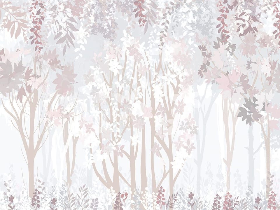 Fototapeta Kolorowe drzewa na jasnym tle