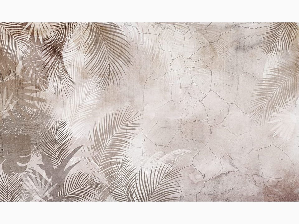 Fototapeta Liście palmowe na tle ściany