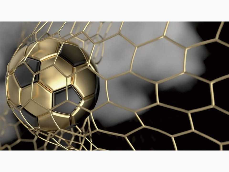 Fototapeta Złota Piłka w Siatce