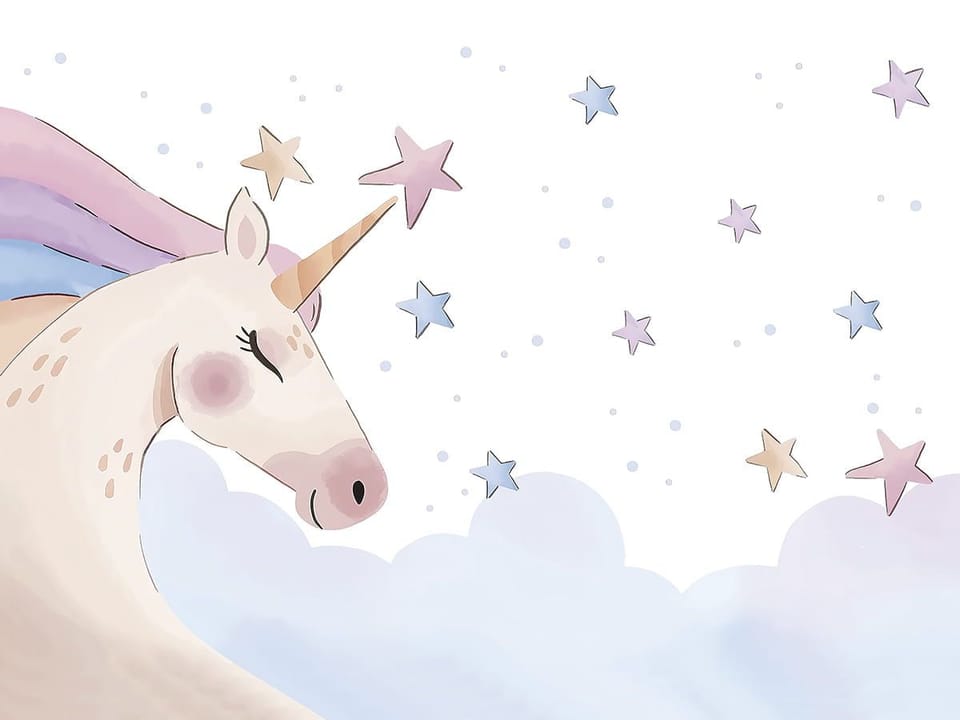 Fototapeta Jednorożec w pastelowych chmurach