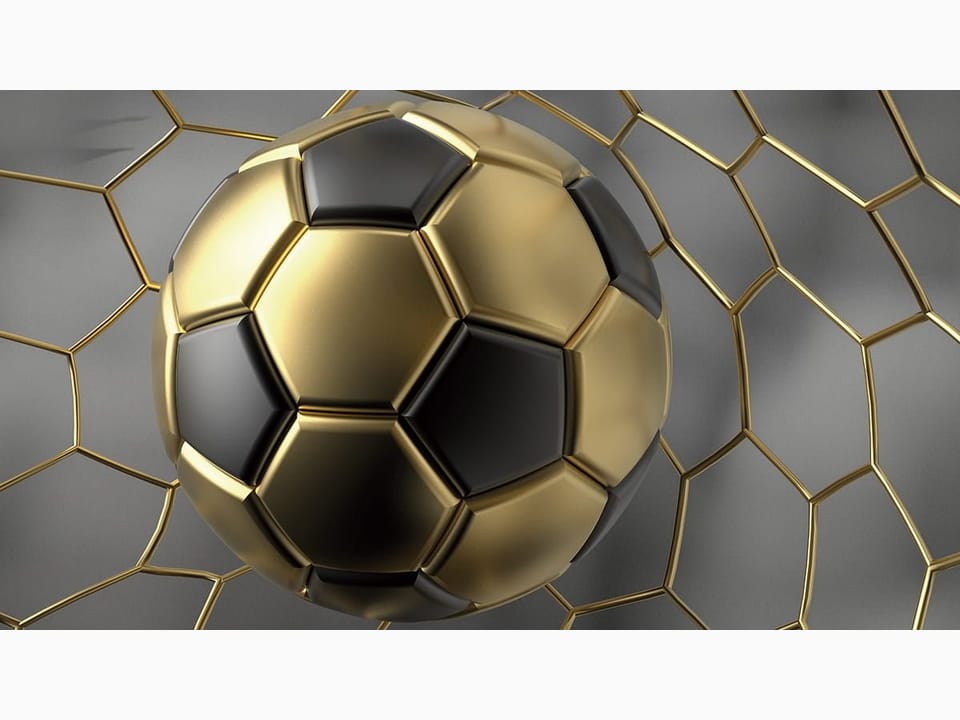Fototapeta Złoto-czarna piłka nożna