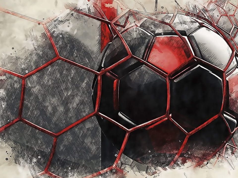 Fototapeta Piłka Nożna w Czerwono-Czarnych Barwach