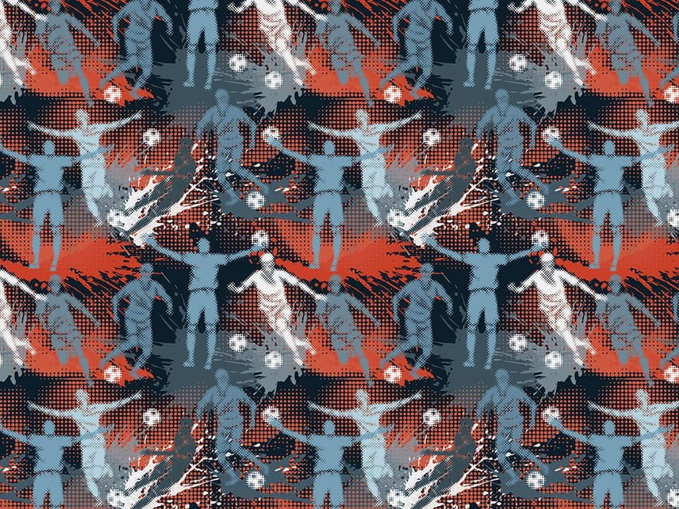 Fototapeta Sylwetki piłkarzy w ruchu