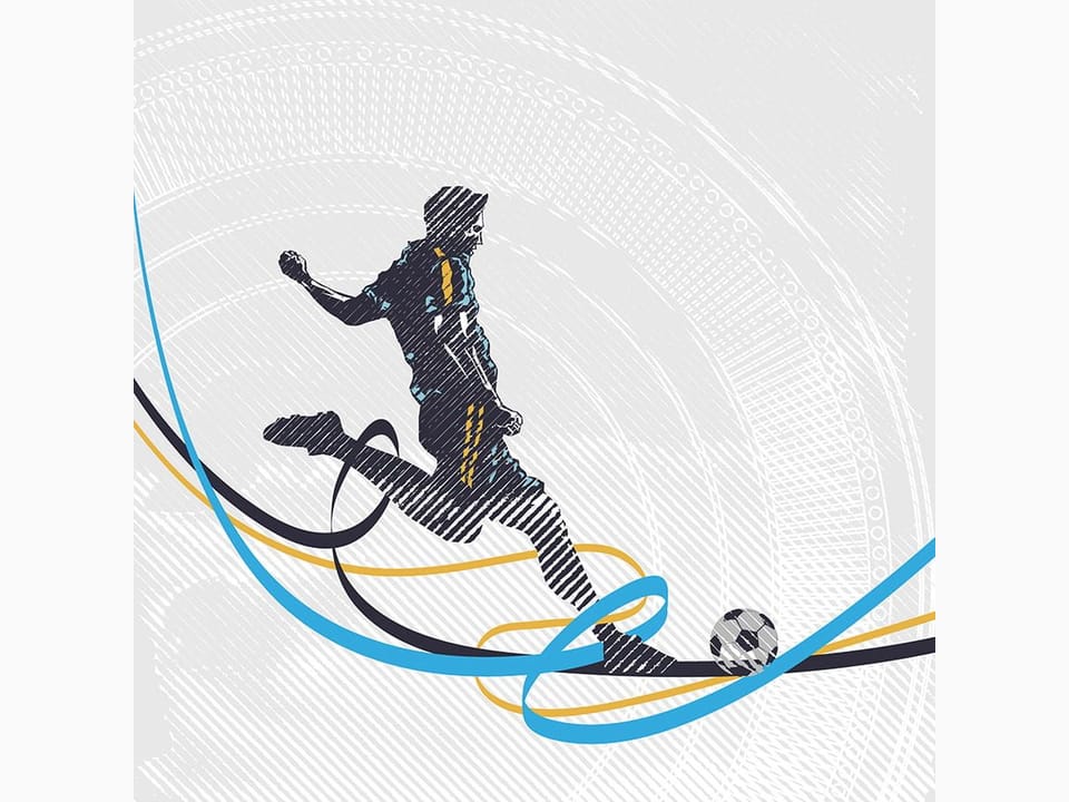 Fototapeta Piłkarz w akcji na boisku