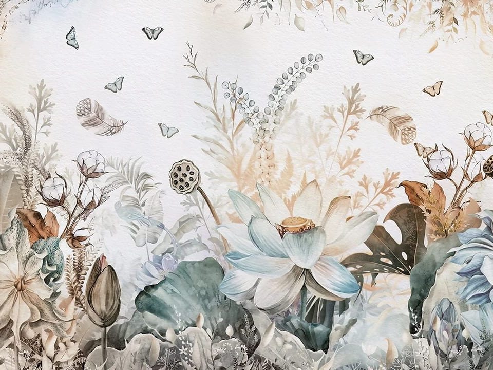 Fototapeta Kwiaty polne w pastelowych barwach