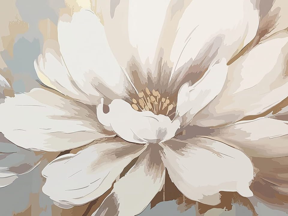 Fototapeta Białe Piwonie na Jasnobrązowym Tle