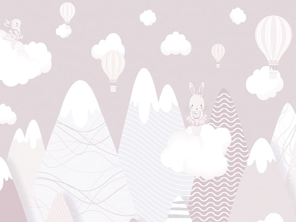 Fototapeta Królik na chmurze w górach