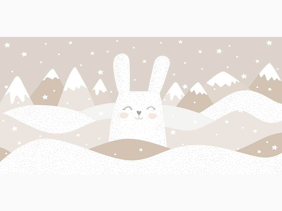 Fototapeta Uśmiechnięty królik w górach