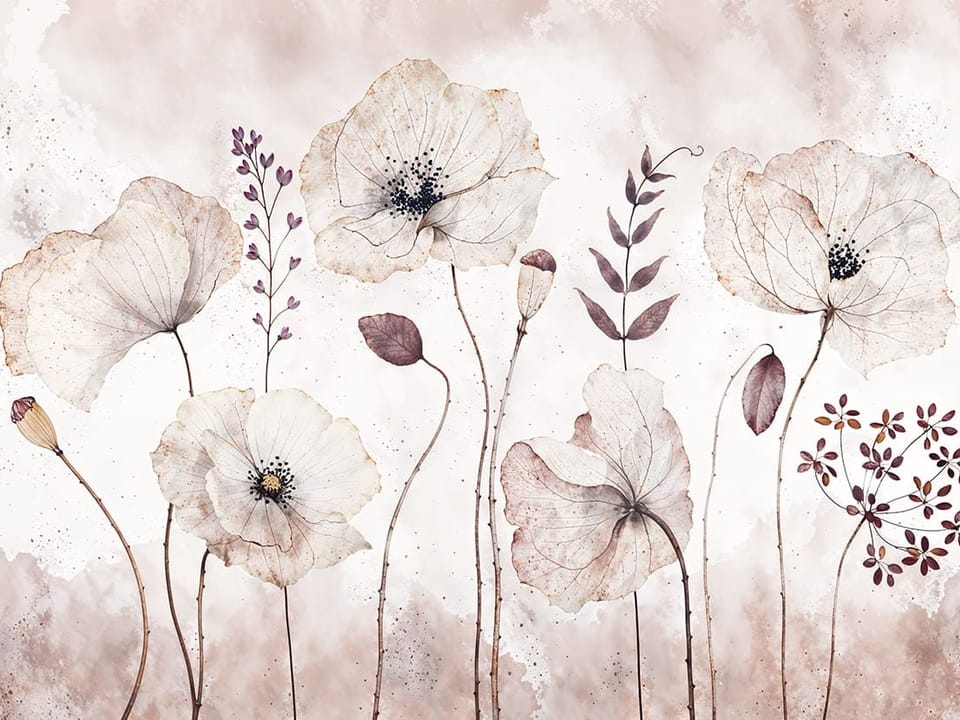 Fototapeta Delikatne maki na jasnym tle