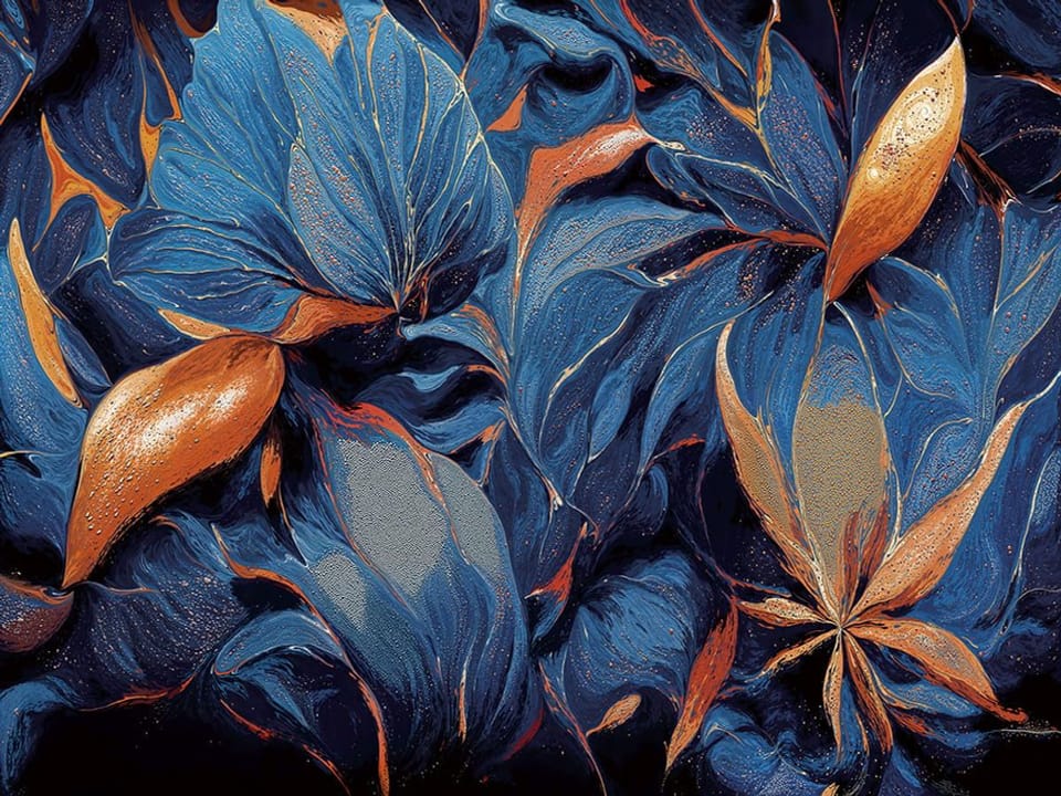 Fototapeta Abstrakcyjne liście w odcieniach niebieskiego