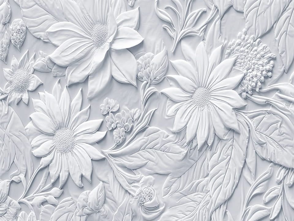 Fototapeta 3D kwiaty w reliefie